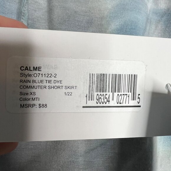 NWT Calme Johnny Was  Commuter Short Skirt Rain Blue Tie Dye Athletic XS - Picture 6 of 10